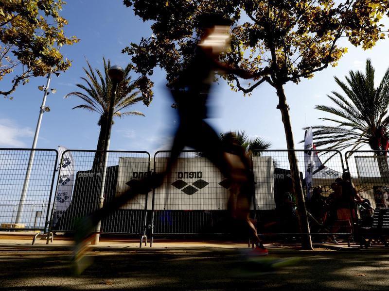 Swimming endurance training: person running outdoors